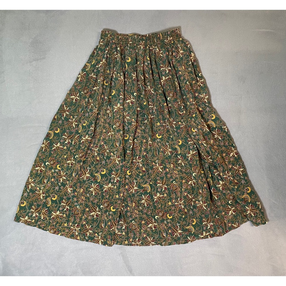 Vintage Silk Paisley/ Floral skirt by Theo Miles Maxi Fairy Cottagecore Whimsy